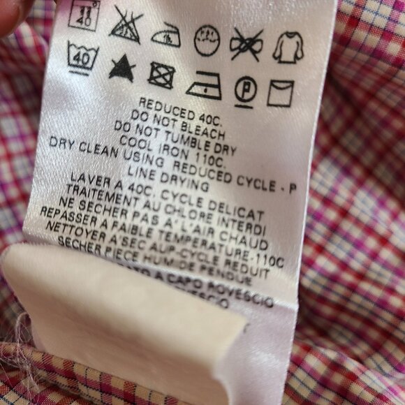 Alexander Mcqueen Stripe Button Down Shirt Plaid Red Gray Size 50 - Picture 3 of 13